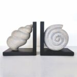 handcrafted wooden seashell bookend