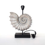 handcrafted wooden spiral shell table lamp base