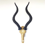 Wooden Impala head sculpture