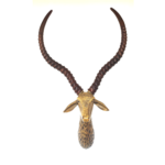 Wood Impala head sculpture