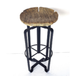 handcrafted wooden bar stool