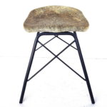 wooden iron side table stool