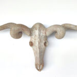 Wooden kudu skull sculpture